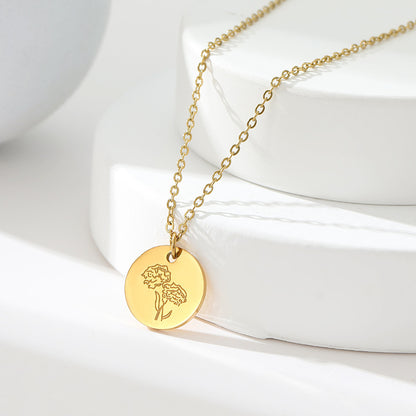 Floral Titanium Steel Necklace