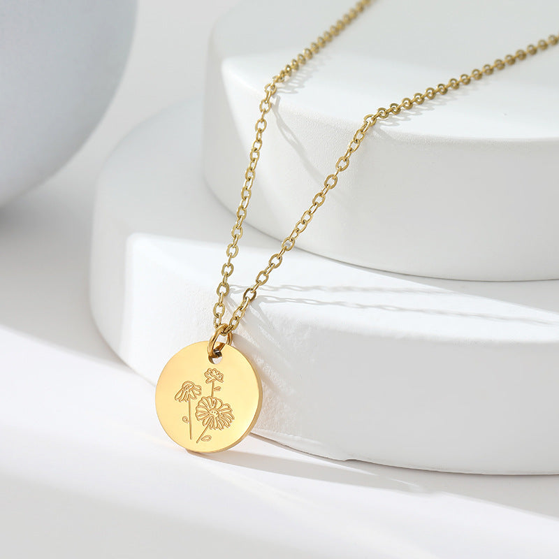 Floral Titanium Steel Necklace