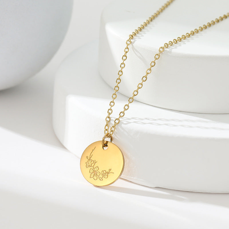 Floral Titanium Steel Necklace