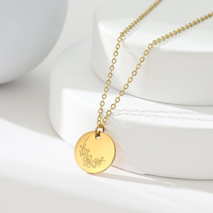 Floral Titanium Steel Necklace
