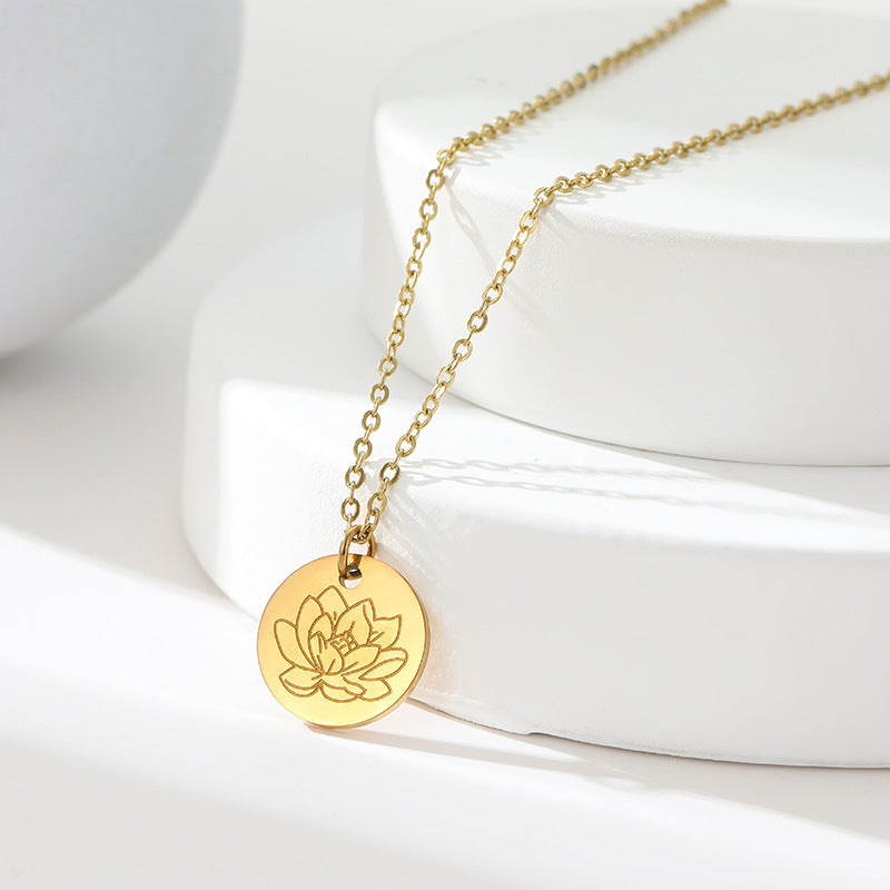 Floral Titanium Steel Necklace
