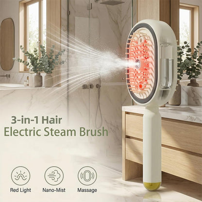 Electric Spray & Massage Hair Brush, 2026 Electric Steaming Massage Hair Care Brush, Rechargeable Detangling Electric Steam Brushs for Hair for Reduce Frizz, Nourishes Hairs, Anti-Static (Pink)