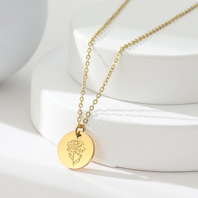 Floral Titanium Steel Necklace