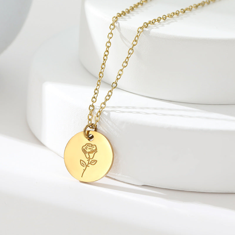Floral Titanium Steel Necklace