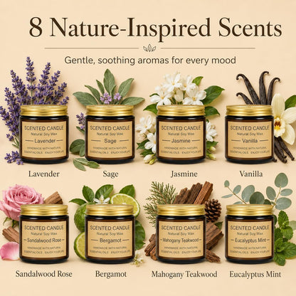 8 Pack Scented Candles, Natural Soy Wax with Elegant Packaging - Reassuring Gifts for Women and Men, Suitable for Valentine'S Day, Mother'S Day and Christmas