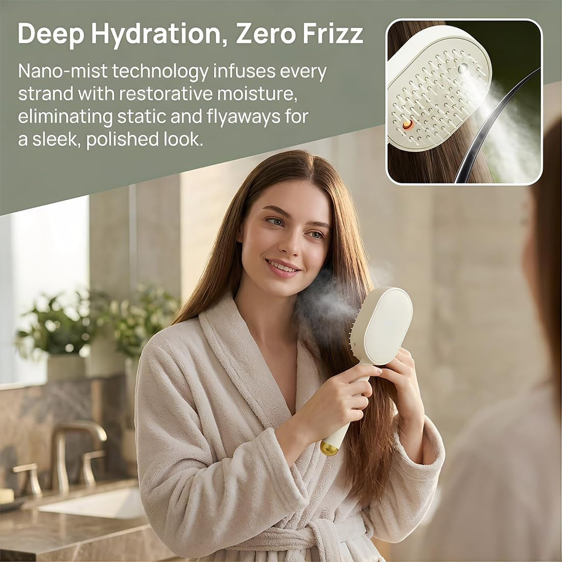 Electric Spray & Massage Hair Brush, 2026 Electric Steaming Massage Hair Care Brush, Rechargeable Detangling Electric Steam Brushs for Hair for Reduce Frizz, Nourishes Hairs, Anti-Static (Pink)