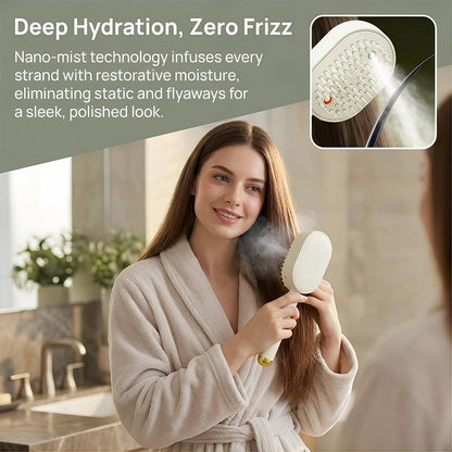 Electric Spray & Massage Hair Brush, 2026 Electric Steaming Massage Hair Care Brush, Rechargeable Detangling Electric Steam Brushs for Hair for Reduce Frizz, Nourishes Hairs, Anti-Static (Pink)