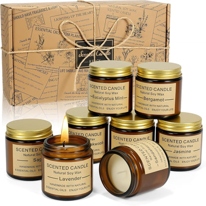 8 Pack Scented Candles, Natural Soy Wax with Elegant Packaging - Reassuring Gifts for Women and Men, Suitable for Valentine'S Day, Mother'S Day and Christmas