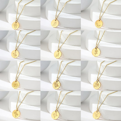 Floral Titanium Steel Necklace