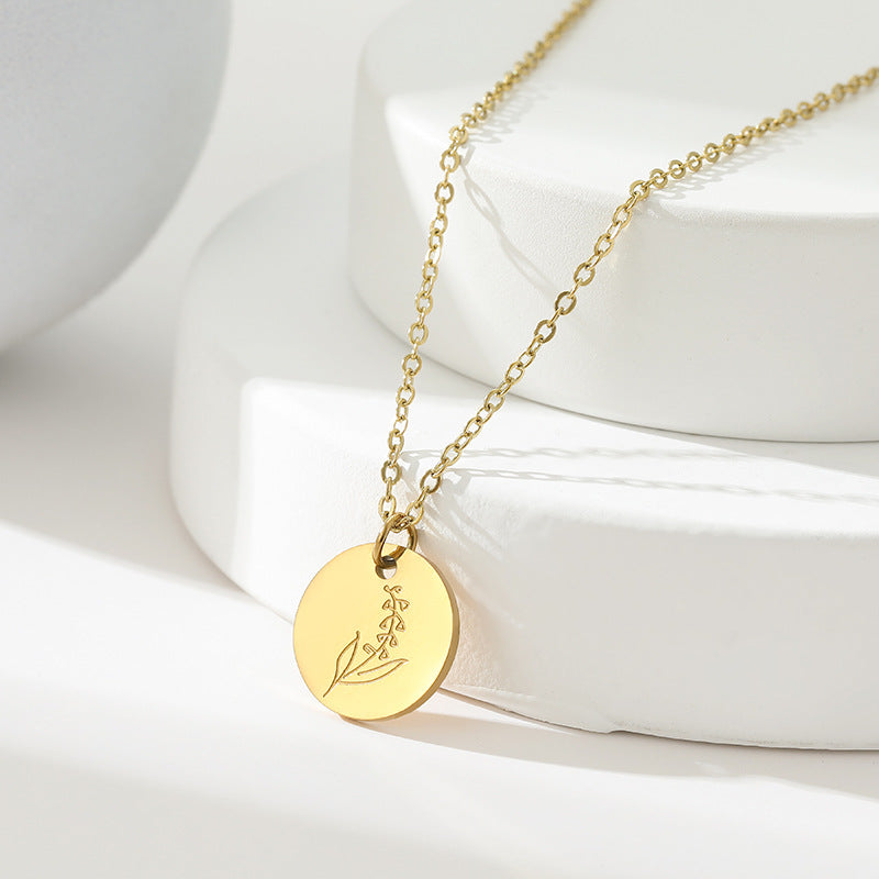Floral Titanium Steel Necklace