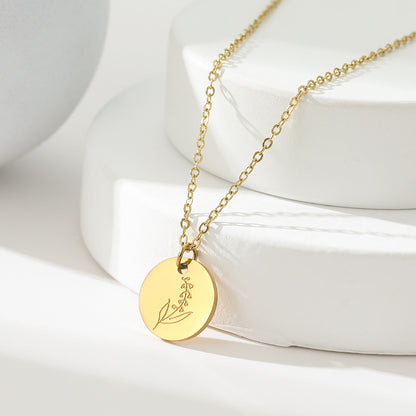 Floral Titanium Steel Necklace
