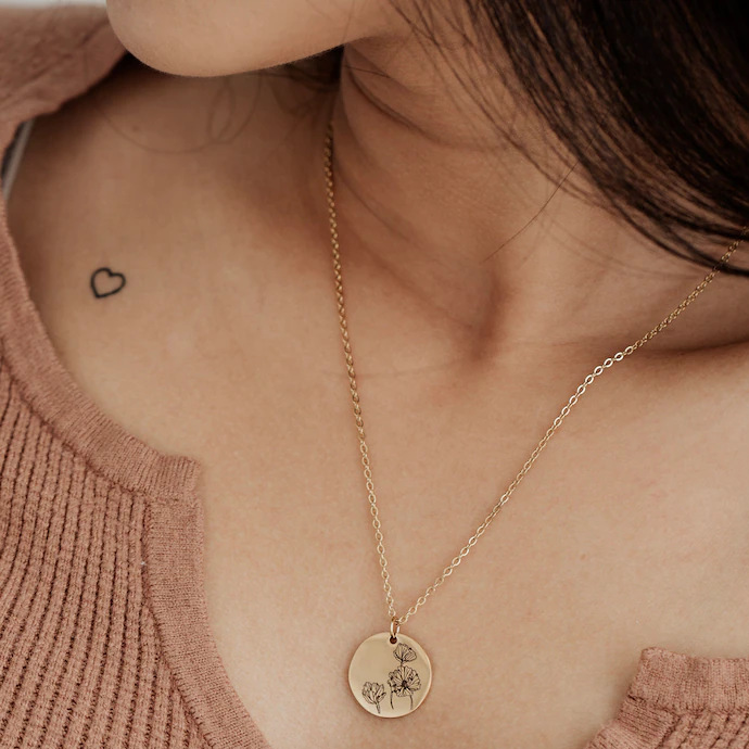 Personalized Birth Flower Necklace