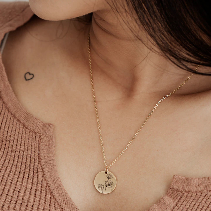 Personalized Birth Flower Necklace