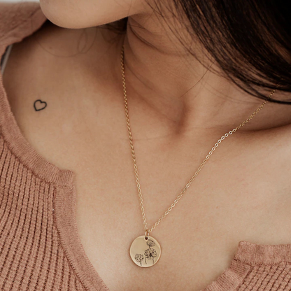 Personalized Birth Flower Necklace