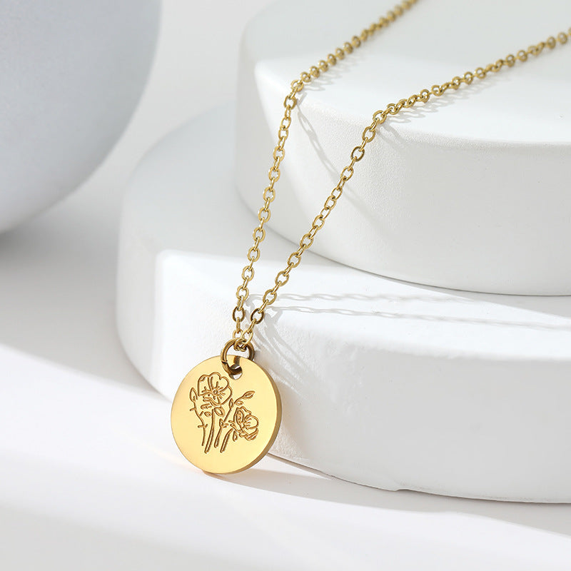 Floral Titanium Steel Necklace