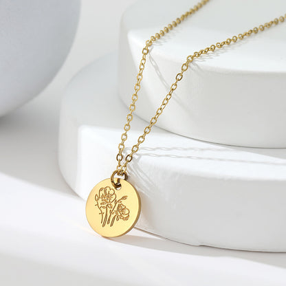 Floral Titanium Steel Necklace
