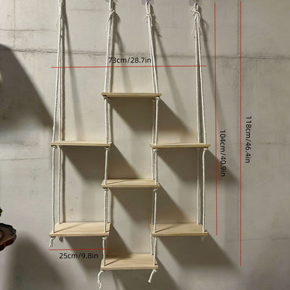 Bohemian Hand-Woven Hanging Shelves