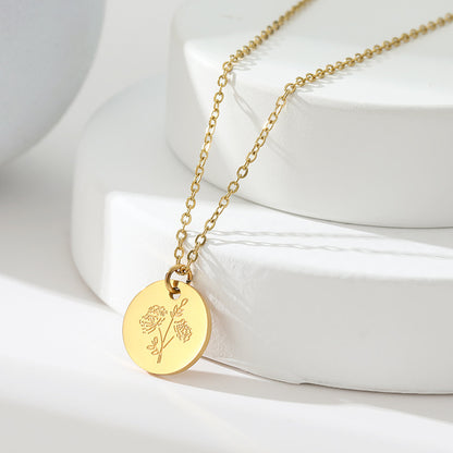 Floral Titanium Steel Necklace