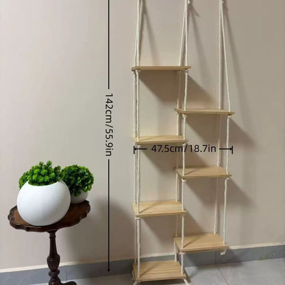 Bohemian Hand-Woven Hanging Shelves
