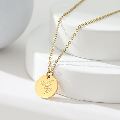 Floral Titanium Steel Necklace
