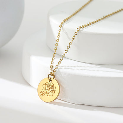 Floral Titanium Steel Necklace