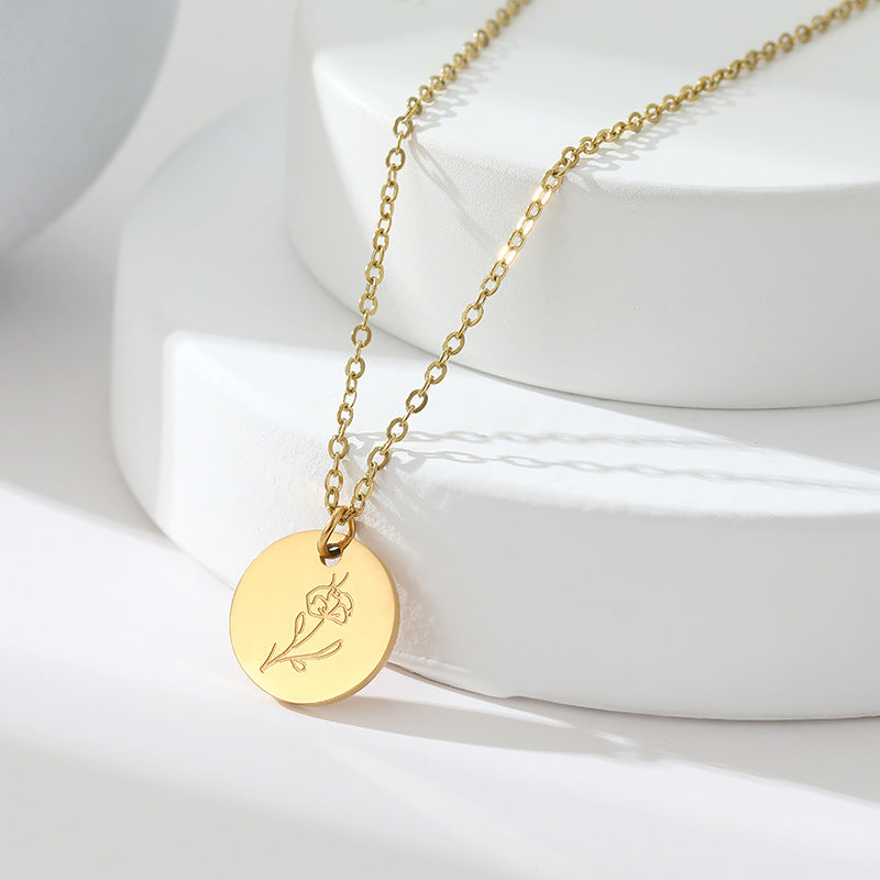 Floral Titanium Steel Necklace