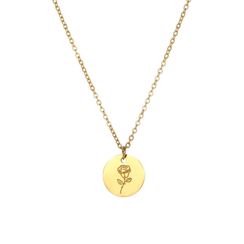 Floral Titanium Steel Necklace