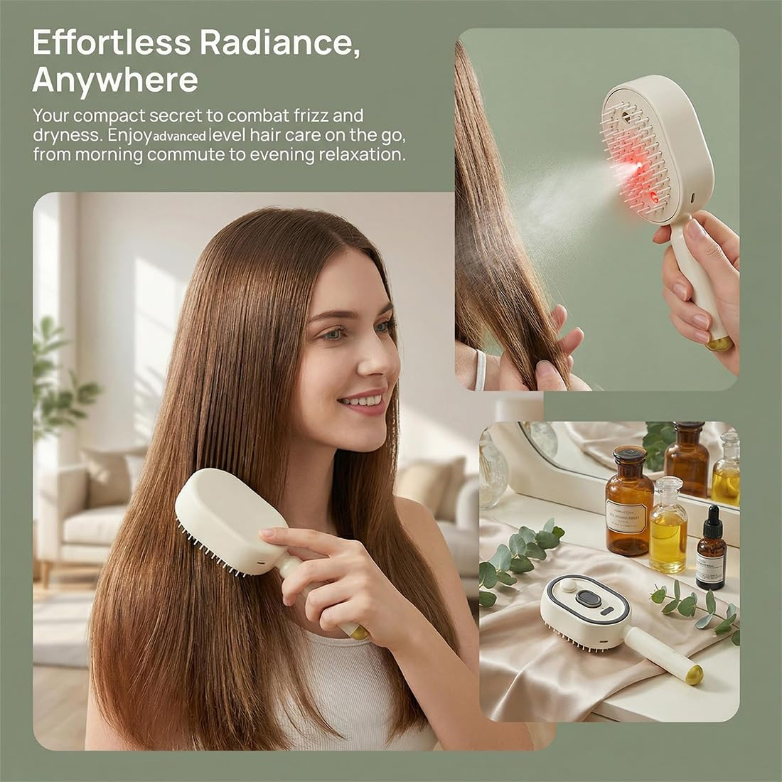 Electric Spray & Massage Hair Brush, 2026 Electric Steaming Massage Hair Care Brush, Rechargeable Detangling Electric Steam Brushs for Hair for Reduce Frizz, Nourishes Hairs, Anti-Static (Pink)